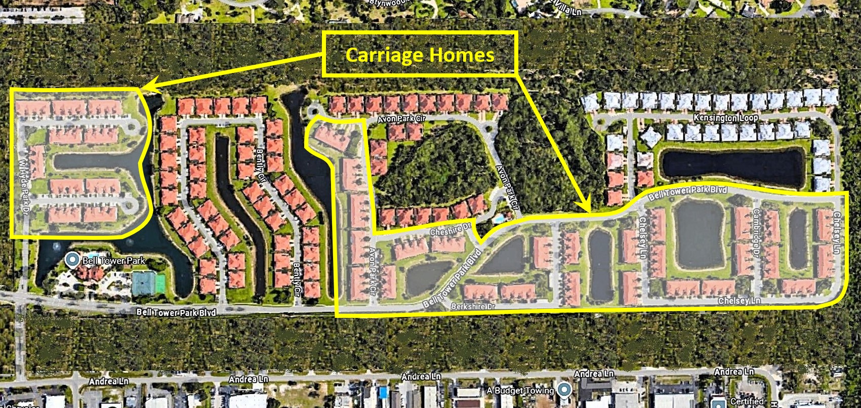 Carriage Homes Aerial Map