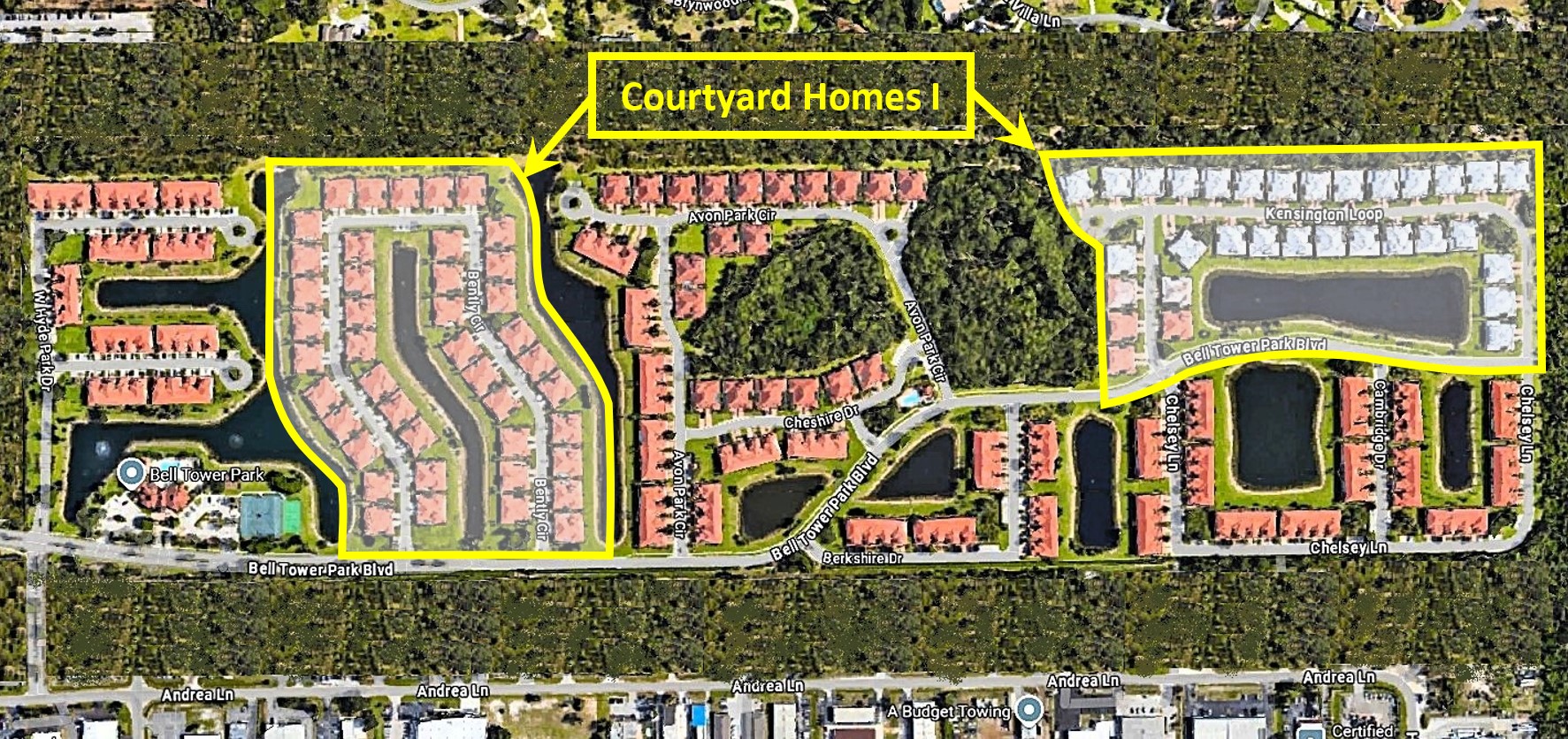 Courtyard Homes I Aerial Map
